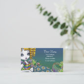 "Sandy" Cute Rainbow Fairy Mermaid Visitekaartjes (Staand voorkant)