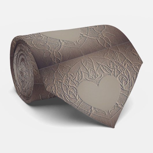 Sandy Hearts Pattern Stropdas (Opgerold)