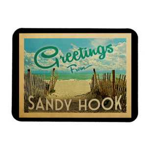 Sandy Hook Beach Vintage Travel Magneet