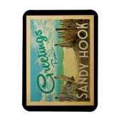 Sandy Hook Beach Vintage Travel Magneet (Verticaal)