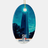 Sandy Hook Light. Keramisch Ornament (Rechts)