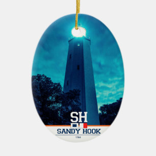 Sandy Hook Light. Keramisch Ornament