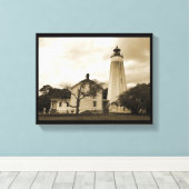 Sandy Hook Lighthouse Canvas Afdruk (Insitu (Houten vloer))