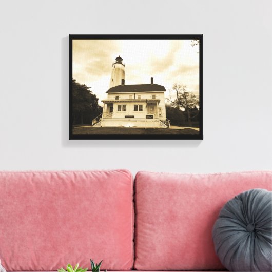 Sandy Hook Lighthouse Canvas Afdruk (Insitu (Woonkamer))