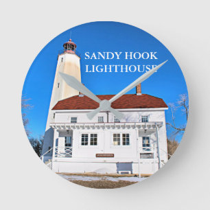 Sandy Hook Lighthouse, New Jersey Clock Ronde Klok