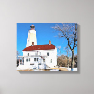 Sandy Hook Lighthouse, New Jersey Wrapped Canvas Afdruk