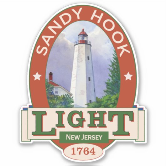 Sandy Hook Lighthouse Sticker (Voorkant)