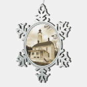 Sandy Hook Lighthouse Tin Sneeuwvlok Ornament (Rechts)