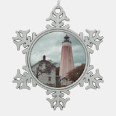 Sandy Hook Lighthouse Tin Sneeuwvlok Ornament (Voorkant)