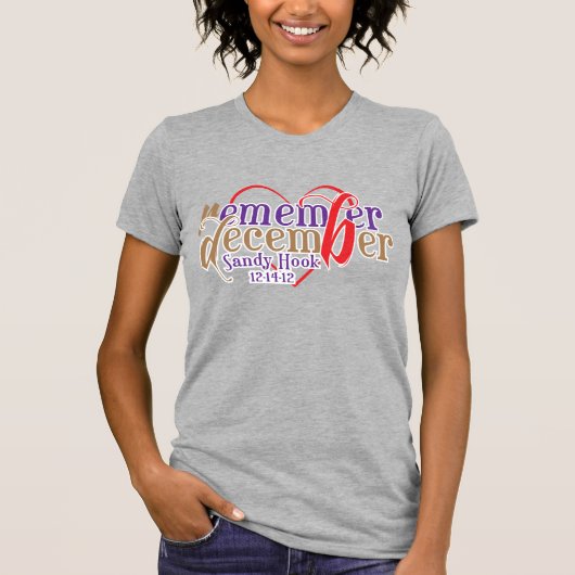 Sandy Hook Memorial-Herinner December T-shirt (Voorkant)