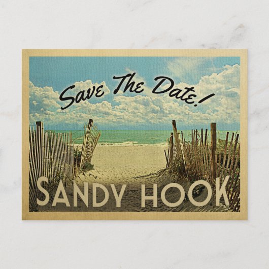Sandy Hook Save the Date  Beach Aankondigingskaart (Voorkant)