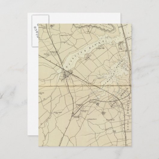 Sandy Hook to Shark River Coast Chart Map Briefkaart (Voorkant / Achterkant)