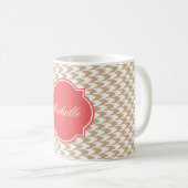 Sandy Houndstooth Monogram Mug (Devant droit)