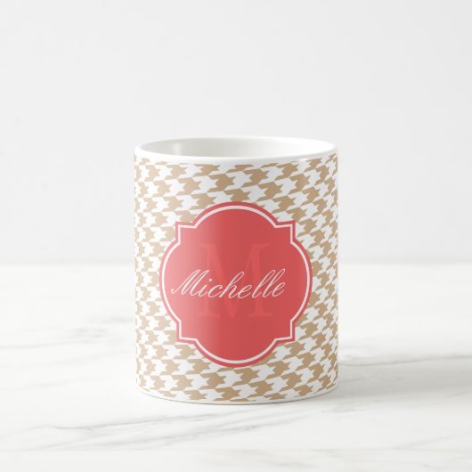 Sandy Houndstooth Monogram Mug (Centre)