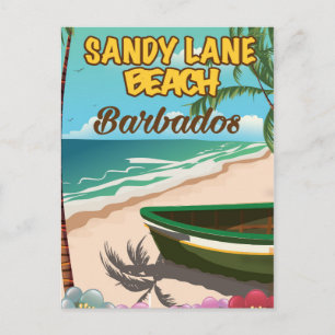 Sandy Lane Beach Barbados vakantieposter Briefkaart