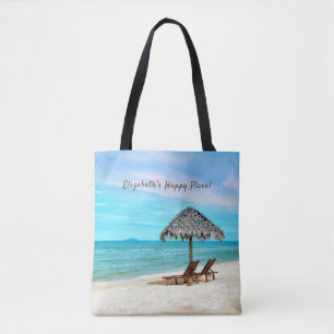 Sandy Ocean Beach gepersonaliseerd Draagtas