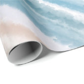 Sandy Ocean Waves Abstracte Waterverf Cadeaupapier (Rol Hoek)