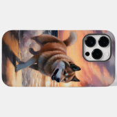 Sandy Paws Akita Hond op Strand Zonsondergang Case-Mate iPhone Case (Achterkant (horizontaal))