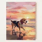 Sandy Paws Beagle Hond op Strand Zonsondergang Planner (Achterkant)