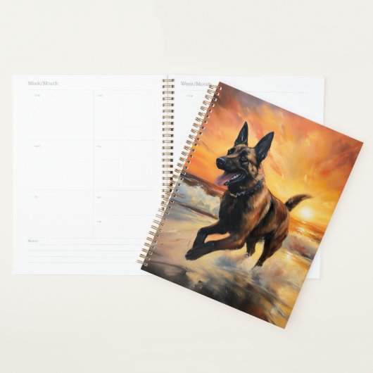 Sandy Paws Belgische Malinois Hond op Strand Zonso Planner (Display)