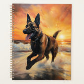 Sandy Paws Belgische Malinois Hond op Strand Zonso Planner (Voorkant)