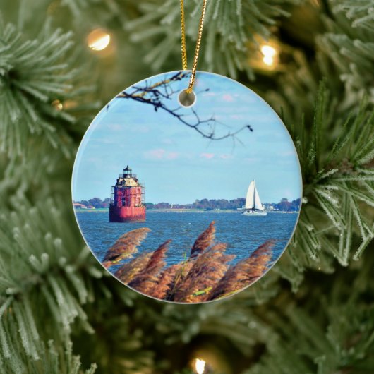 Sandy Point Shoal Lighthouse Keramisch Ornament (Boom)