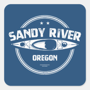 Sandy River Oregon Kayaking Vierkante Sticker