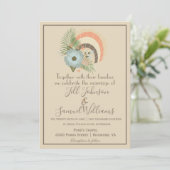 Sandy Seashell Coastal Wedding Kaart (Staand voorkant)