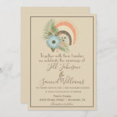 Sandy Seashell Coastal Wedding Kaart (Voorkant / Achterkant)