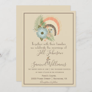Sandy Seashell Coastal Wedding Kaart