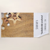 Sandy Seashells Bachelorette Weekend Towel Strandlaken (Voorkant)