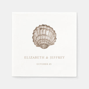 Sandy Seashells Marine Ocean Beach Wedding Servet