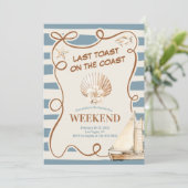 Sandy Shell Coastal Breeze Nautische Bachelorette Kaart (Staand voorkant)