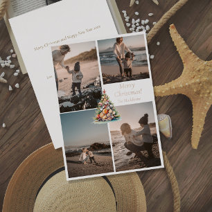 Sandy Smiles 4 Beachy Delights voor uw Kerstmis Folie Feestdagenkaart