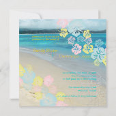 Sandy strand/hibiscus bestemmingbruiloft kaart (Achterkant)