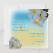 Sandy strand/plumerias-bestemming bruiloft kaart (Achterkant)