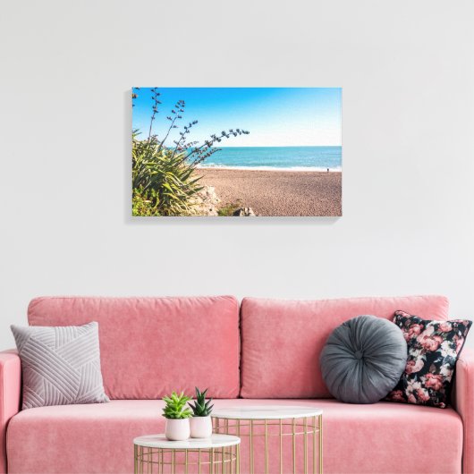 Sandy sunny strand canvas afdruk (Insitu (Woonkamer))