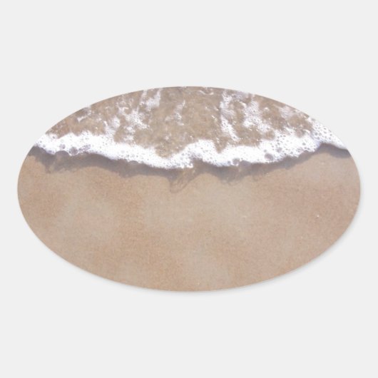 Sandy-Surf op het strand Ovale Sticker (Voorkant)