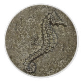 Sandy Textured Seahorse Digital Art Keramische Knop (Voorkant)