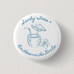 Sandy Toe & Bruidsmeisjes Doelen Kust Afscheid Als Ronde Button 3,2 Cm
