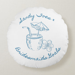 Sandy Toe & Bruidsmeisjes Doelen Kust Bachelorette Rond Kussen