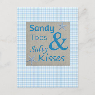 Sandy Toes and Salty Kisses Beach Life Quote Briefkaart