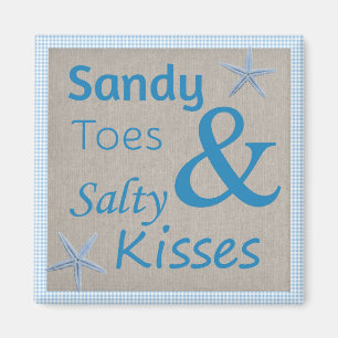 Sandy Toes and Salty Kisses Beach Life Quote Magneet