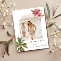 Sandy Toes Beach Trouwfoto Save the Date