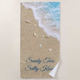 Sandy Toes Salty Kisses Blue Beach Waves Strandlaken