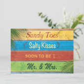 Sandy Toes Salty Kisses Couple's Shower Invitation (Debout devant)
