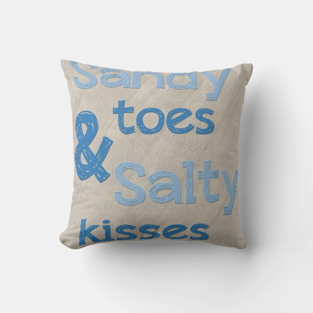 Sandy Toes Salty Kisses Kussen (Voorkant)