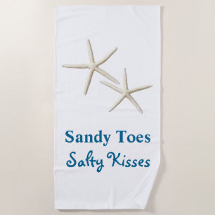 Sandy Toes Salty Kisses Serviette de plage