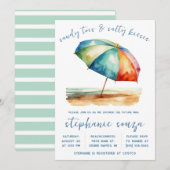 Sandy Toes & Zoute Kusjes, Strand Vrijgezellenfees Kaart (Voorkant / Achterkant)