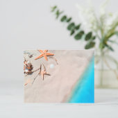 Sandy Tropical Beach Starfish Seashell Briefkaart (Staand voorkant)
